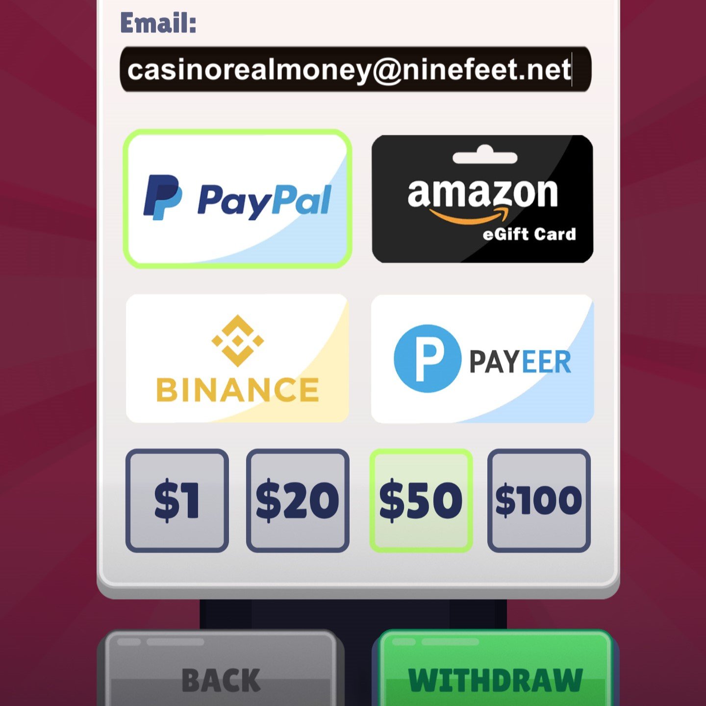 The Thrilling World of Cash Prize Games casino withdraw cashout screenshot